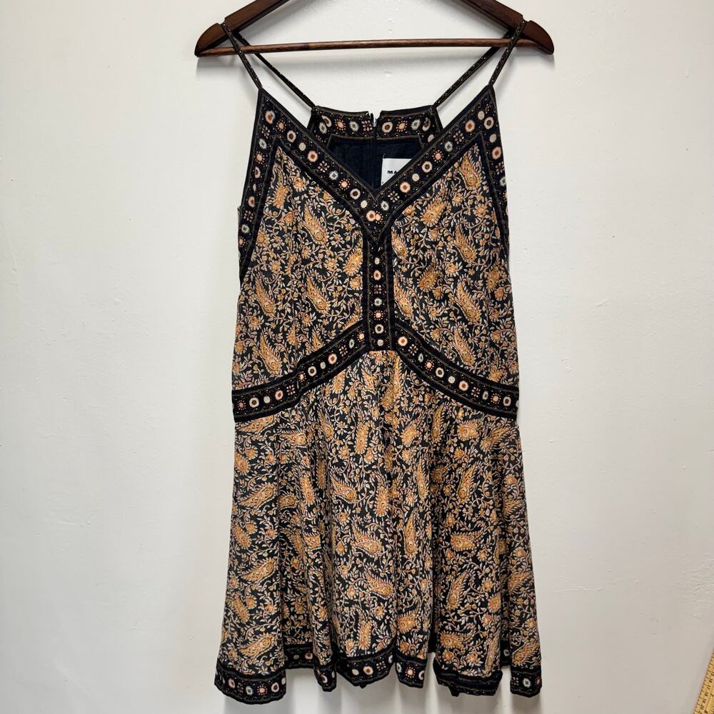 Isabel Marant Etoile Danielle Dress Paisley Black Floral Resort Y2K DesignerSz36